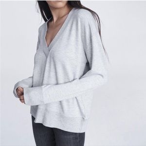 Rag & Bone Flora top in heather grey size XS